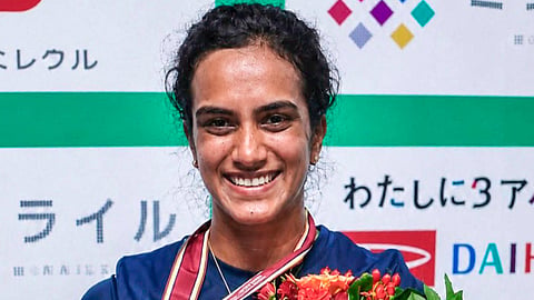 PV Sindhu after she clinched her maiden Super 750 title at the Japan Open.