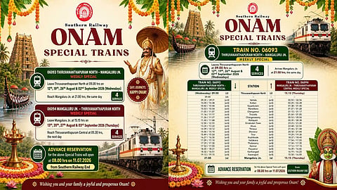 Indian Railways to run 112 special train trips for Onam rush