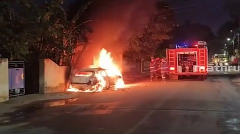 Man charred to death after running car catches fire in Thiruvananthapuram