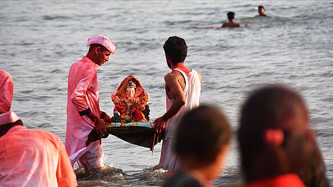 79 Ganesh idols immersed in Mumbai till noon on first immersion day