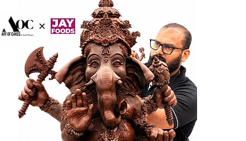 One of India’s Most Intricately Detailed Chocolate Ganpatis, 4 Feet Tall, 75 Kg, Crafted Entirely in Chocolate