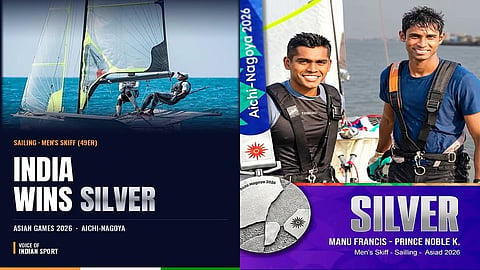 Manu Francis and Kurisinkal Noble clinch men's skiff silver in Asiad Sailing