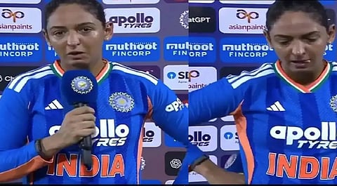 Harmanpreet Kaur breaks down after a statement knock against Zimbabwe