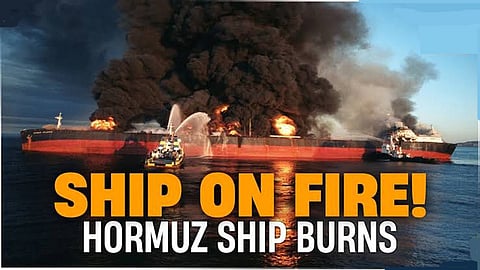 Iran says 7 oil tankers are on fire or damaged in the Strait of Hormuz