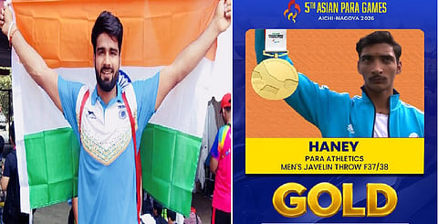 India''s Sandeep (L), Haney win gold with world records at Asian Para Game