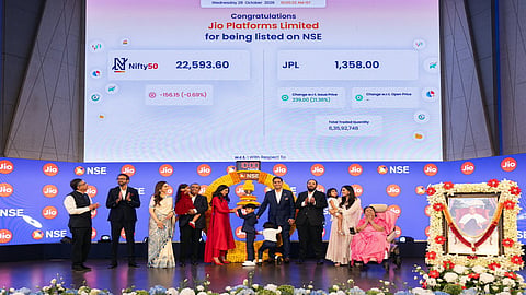Mukesh Ambani fights back tears as his children take the wheel at Jiolisting after record IPO