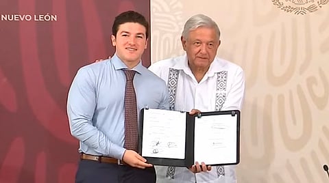 AMLO firma compromiso "Agua para Nuevo León"; la inversión es de 10 mmdp