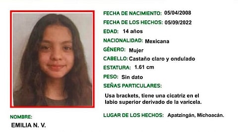 Continúa búsqueda de Emilia, niña secuestrada camino a la escuela, en Apatzingán