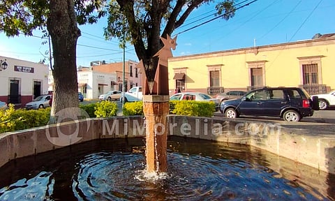 Casi lista la nueva estatua en la Pila del Gallo de Morelia