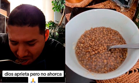 Por no vender sus Roscas de Reyes, revendedor de Costco come lentejas