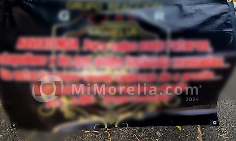 Dejan lona con mensaje en esta colonia de Morelia