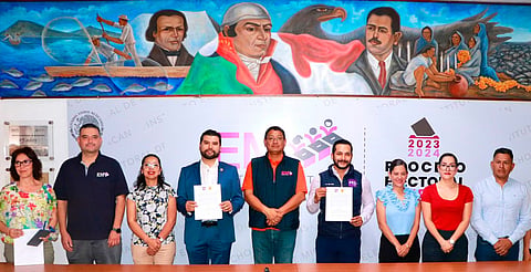 Formalizan PRD y PES candidaturas comunes ante el IEM