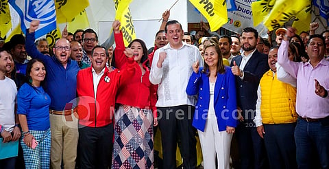 PRI, PAN y PRD firman ante el IEM convenio de candidaturas comunes