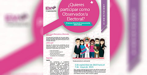 7 de mayo, último día para participar como observadores electorales el 2 de junio