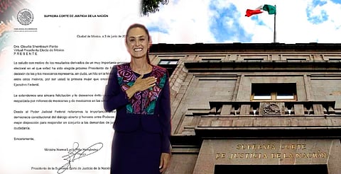 La SCJN felicita a Claudia Sheinbaum por su triunfo en la elección presidencial
