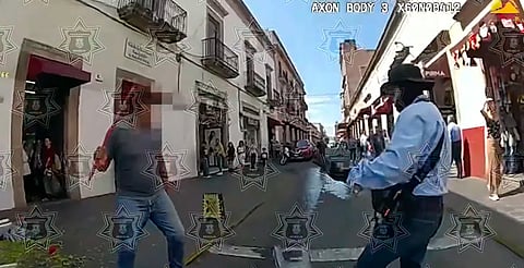 Policía Morelia detiene a comerciante que intentó agredir a personal de mercados y plazas