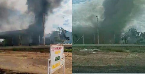 Sujetos intentan incendiar empaque de limón en la periferia de Apatzingán