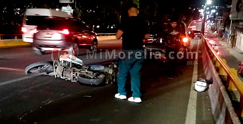 Atropellan a motopatrullero en el libramiento norte de Morelia