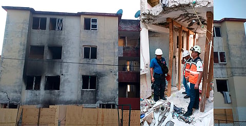 Realizan valoración estructural de edificio afectado por explosión en Lázaro Cárdenas