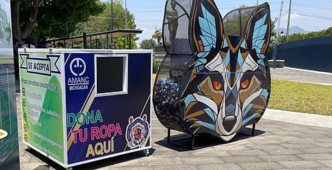UMSNH instala contenedores para donar ropa en apoyo a infancias con cáncer de AMANC