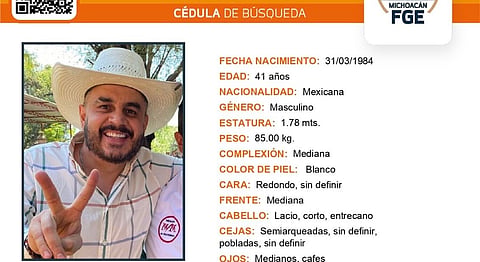 Fiscalía mantiene búsqueda del exalcalde de Zinapécuaro, Alejandro Correa