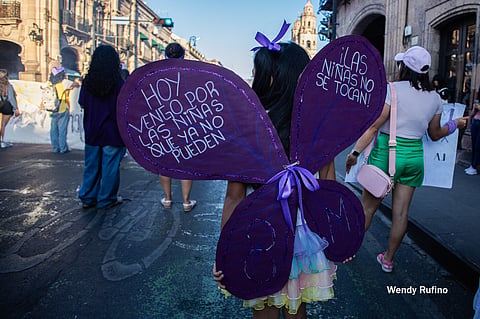 Infancias y adolescentas con mayor presencia en marchas del 8M en Morelia