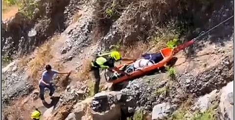 Caída de aproximadamente 25 metros en zona montañosa