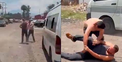 Choferes de Ruta Gris se desestresaron a puños, ya no estaban laborando