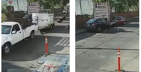 Toro cae de camioneta en movimiento y daña autos en Puruándiro, Michoacán
