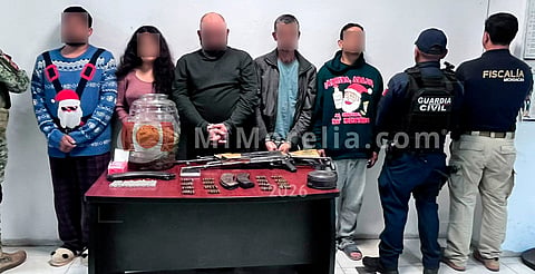 Operativo en Tancítaro deja cinco detenidos y armas aseguradas
