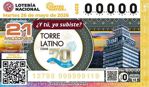 Lotería Nacional celebra los 70 años de la Torre Latinoamericana con billete conmemorativo