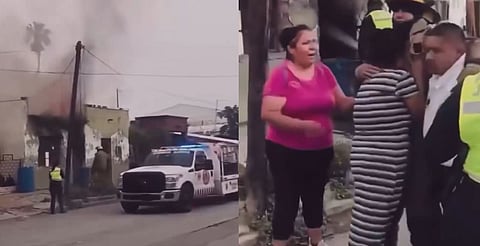 VIDEO: Bombero sufre crisis nerviosa al ver incendiada la casa de su abuelita