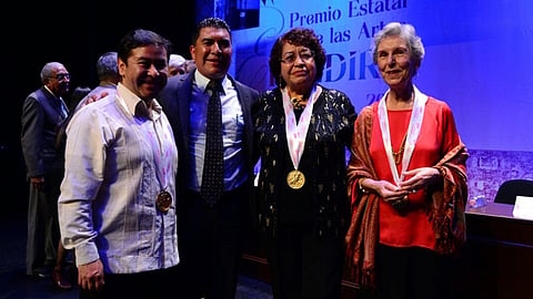 Los galardonados fueron Abel García López, Gloria Angélica Álvarez Rodríguez, y Rita Graciela Morales Chávez (Foto: ACG)