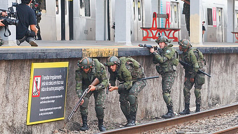Se simuló un estallido de bomba en la estación de trenes del barrio Deodoro (Foto: Seguridad Pública de Río)