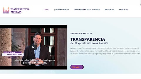 En el portal transparencia.morelia.gob.mx la ciudadanía podrá tener acceso a datos como la empresa a cargo de la obra, el costo y el impacto social (Foto: Captura de pantalla)
