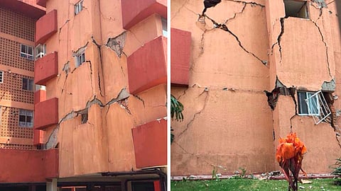 Varios edificios quedaron con daños estructurales por lo que se recomienda consultar riesgos (Foto: @APL)