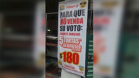 El anuncio es de una tortería de la colonia Santa María la Ribera, en Cuauhtémoc. (Foto Facebook: Oscar Vázquez)