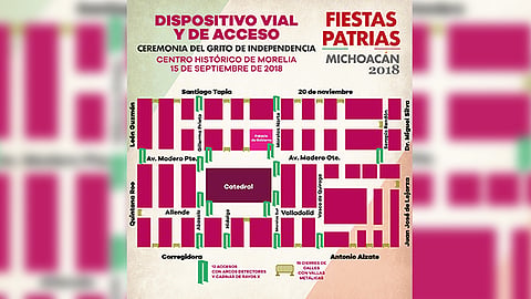 Para el 16 se septiembre, Desfile Cívico-Militar, se colocarán 20 accesos con arcos detectores y cabinas de rayos X, además de 43 cierres con vallas metálicas (Foto: Cortesía)