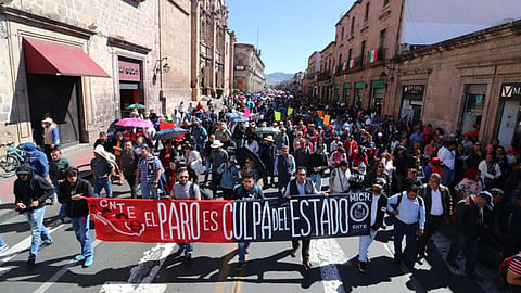 Todo parece indicar que la CNTE continuará con el plantón en el Centro Histórico de Morelia (Foto: Cortesía)