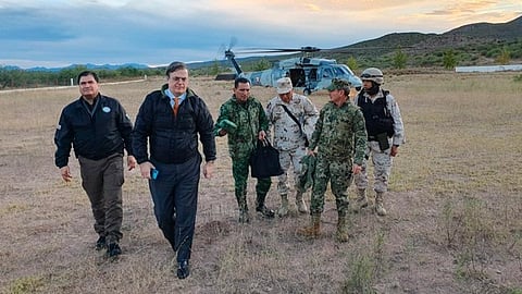 Viajo en acompañado de algunos integrantes del gabinete de seguridad (Foto: @SRE_mx)