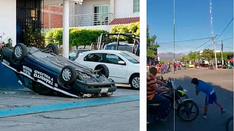Un grupo de jóvenes principalmente arremetieron con piedras contra las patrullas que estaban estacionadas (Foto: Cortesía)