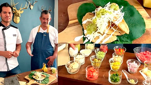 El chef Oliver Infante junto a su padre presentan este sábado 25 de abril a través de un video como se preparan las quesadillas (Foto Cortesía)