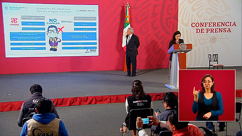 La titular de la Secretaría del Trabajo y Previsión Social (STPS), Luisa María Alcalde, dio el detalle este lunes (Foto: Captura de pantalla)