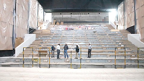 Autoridades de la dependencia supervisan avances en el teatro (Foto Cortesía)