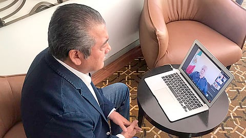 El presidente municipal encabezó la reunión en línea en donde se contó con la presencia del secretario de Turismo de México, Miguel Torruco (Foto Cortesía)