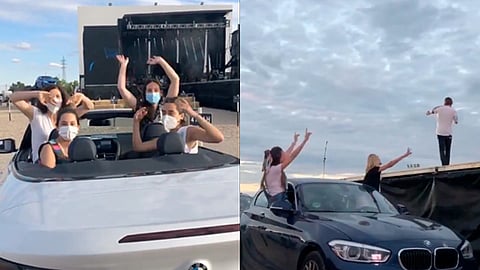El público disfruto del concierto tocando los cláxones de los autos, así como encendiendo y apagando las luces de sus vehículos (Foto: captura TW/ @BMWEspana)