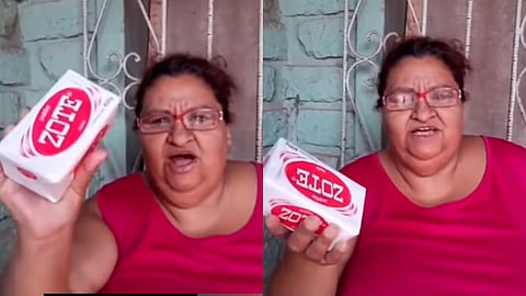 En un video, la mujer asegura que el jabón Zote es para perros (Foto: fotograma YouTube/ Yelvis Delcid)