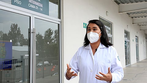 Por dimensión de la pandemia, acepté atender a pacientes Covid-19 en Hospital Autódromo Hermanos Rodríguez, señaló la doctora (Foto Cortesía)