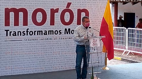 Morón Orozco rindió un informe en la tenencia de Atécuaro(Foto: Fáitma Miranda)
