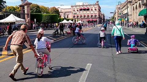 La Ciclovía se realizaba desde hace 10 años en la avenida Francisco I. Madero de Morelia (Foto Facebook: Bicivilizate Michoacán)